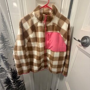 J.Crew Woven Sherpa Zip Up